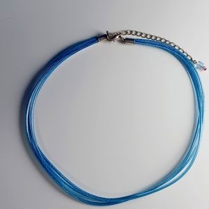 blue plastic tubing necklace